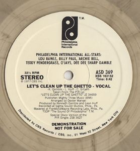 MFSB & Philadelphia International All Stars : Lou Rawls, Billy Paul, Archie Bell, Teddy Pendergrass, The O'Jays, Dee Dee Sharp Gamble – Let's Clean Up The Ghetto