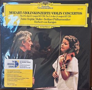 Violinkonzerte = Violin Concertos (No.3 G-dur = G Major KV 216 · No.5 A-dur = A Major KV 219) by Wolfgang Amadeus Mozart,  Anne-Sophie Mutter •  Berliner Philharmoniker,  Herbert von Karajan