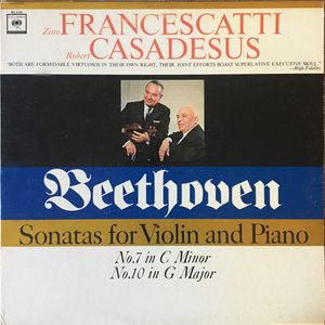 Sonatas for Violin and Piano No. 7 In C Minor, No. 10 In G Major cover