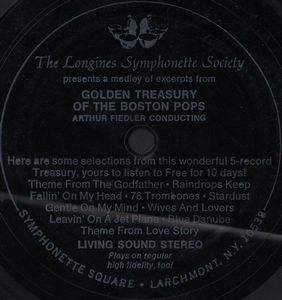 Boston Pops Orchestra, Arthur Fiedler – A Medley Of Excerpts From Golden Treasury Of The Boston Pops, Arthur Fiedler Conducting