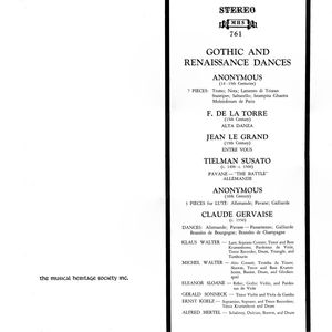 Gothic And Renaissance Dances cover