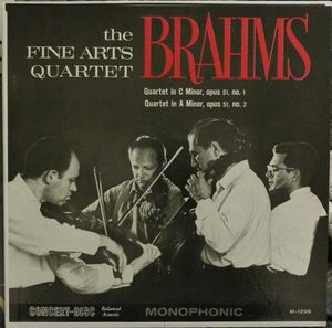 Quartet In C Minor, Opus 51, No. 1 / Quartet In A Minor, Opus 51, No. 2 by Johannes Brahms –  The Fine Arts Quartet