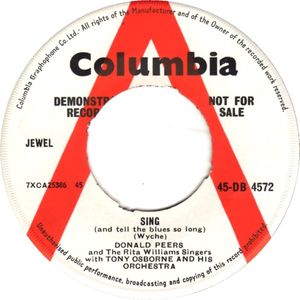Sing (And Tell The Blues So Long) by Donald Peers And  The Rita Williams Singers With  Tony Osborne And His Orchestra