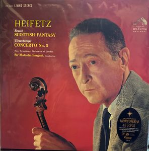 Scottish Fantasy / Concerto No. 5 by Jascha Heifetz,  Max Bruch,  The New Symphony Orchestra Of London Conducted By  Sir Malcolm Sargent,  Henri Vieuxtemps